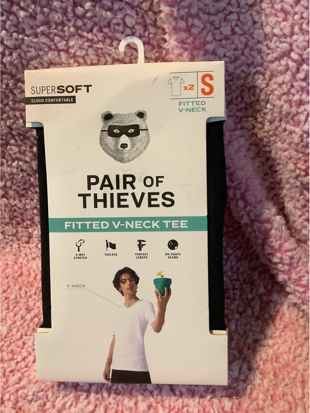 Pair of Thieves SuperSoft Fitted V-Neck Tee, Size Small, 2-Pack
